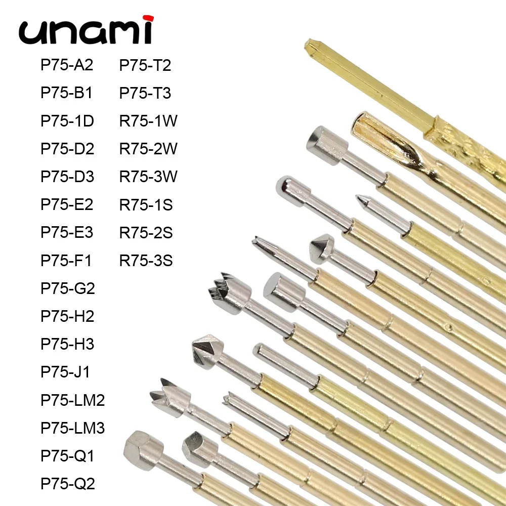 Spring Test Probe Pogo Pin P75-A2 P75-B1 P75-D P75-E P75-F1 P75-G2 P75-H P75-J1 P75-LM P75-Q P75-T R75-2S R75-3S R75-2W R75-3W