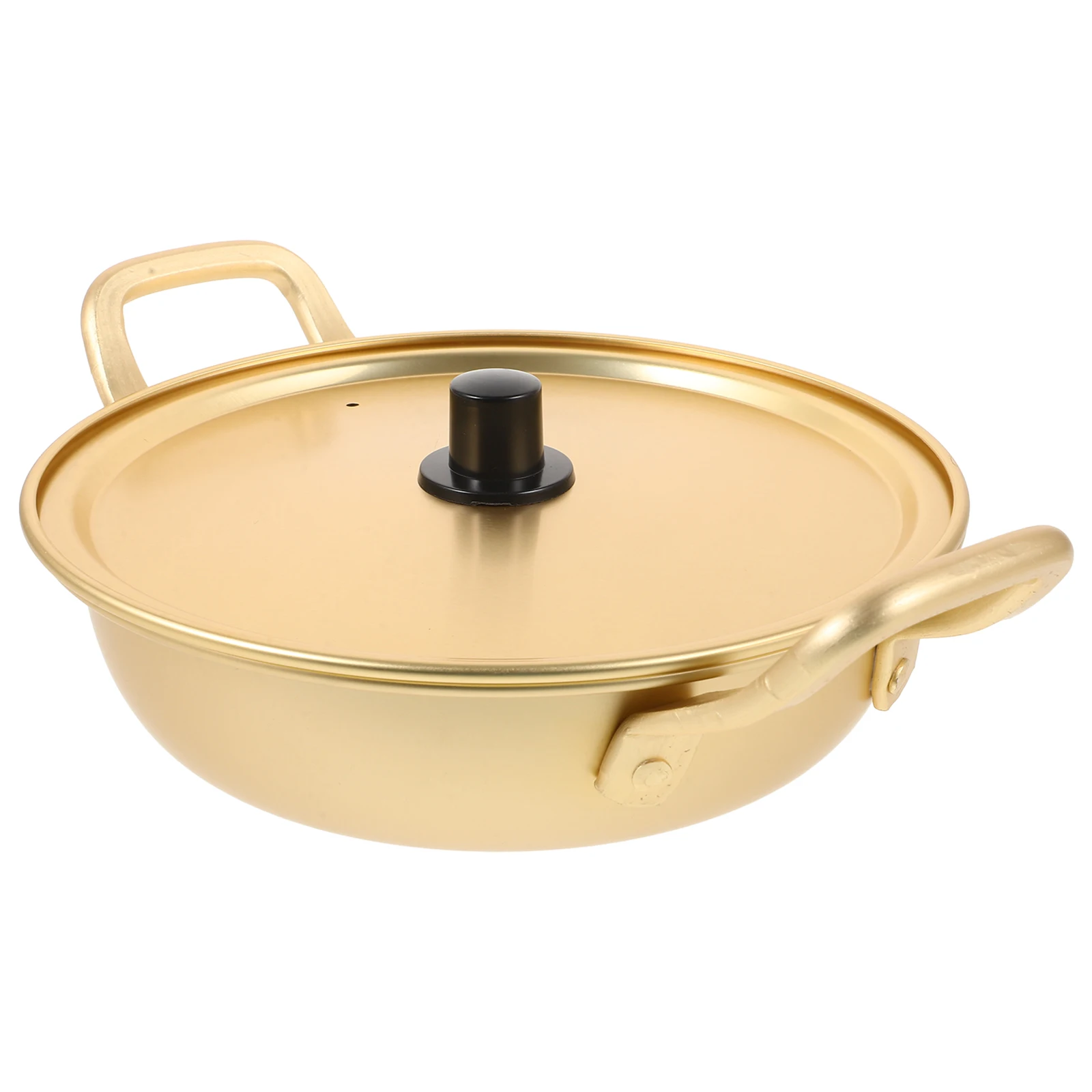 

1Pcs Korean Ramen Pot Aluminum Non Stick Lid Stew Soup Cooking Pot Double Ear Household Cookware Binaural Stockpot