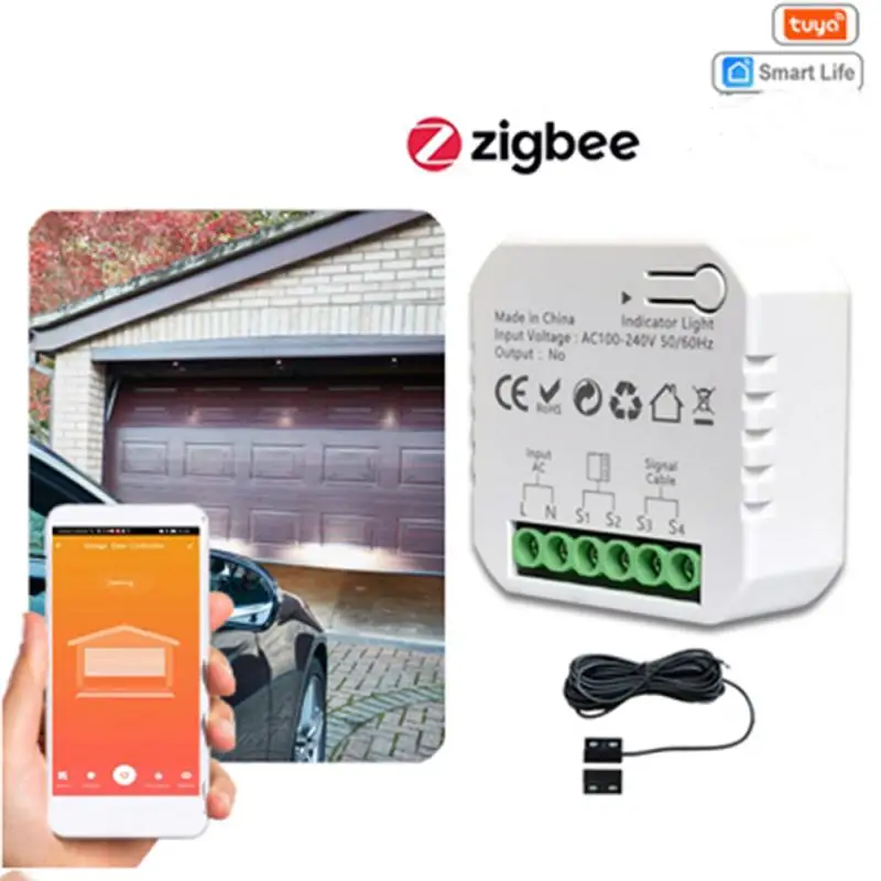 

Smart Tuya ZigBee Wifi Garage Door Opener Controller App Remote Control Timing Function Voice Control Supports Alexa Google