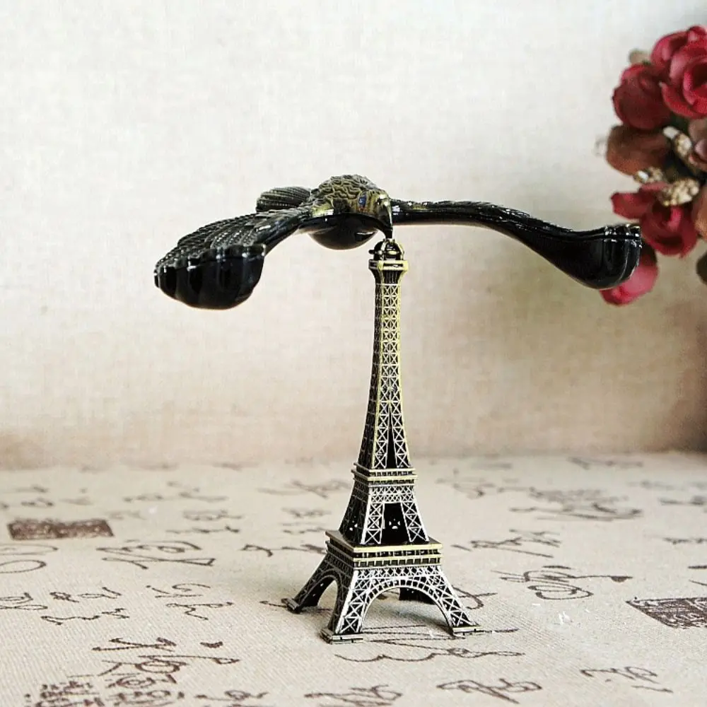 Metal Balance Eagle Charms Home Office Decor Desktop Crafts Eiffel Tower Building Ornament Levitation Figurines