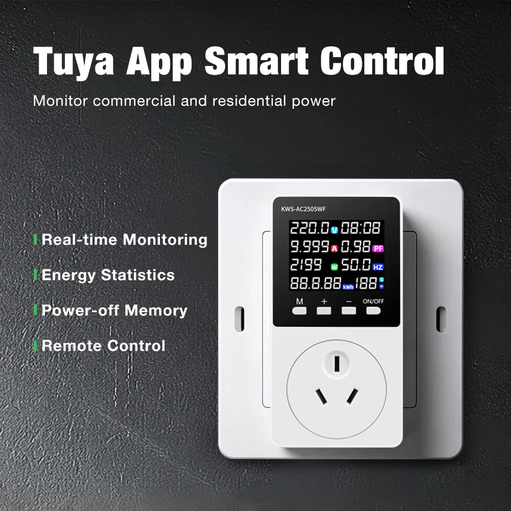 Smart WiFi Plug Electricity Usage Monitor Energy Voltage Current Power Meter Overload Protection Timer Socket EU/US Plug