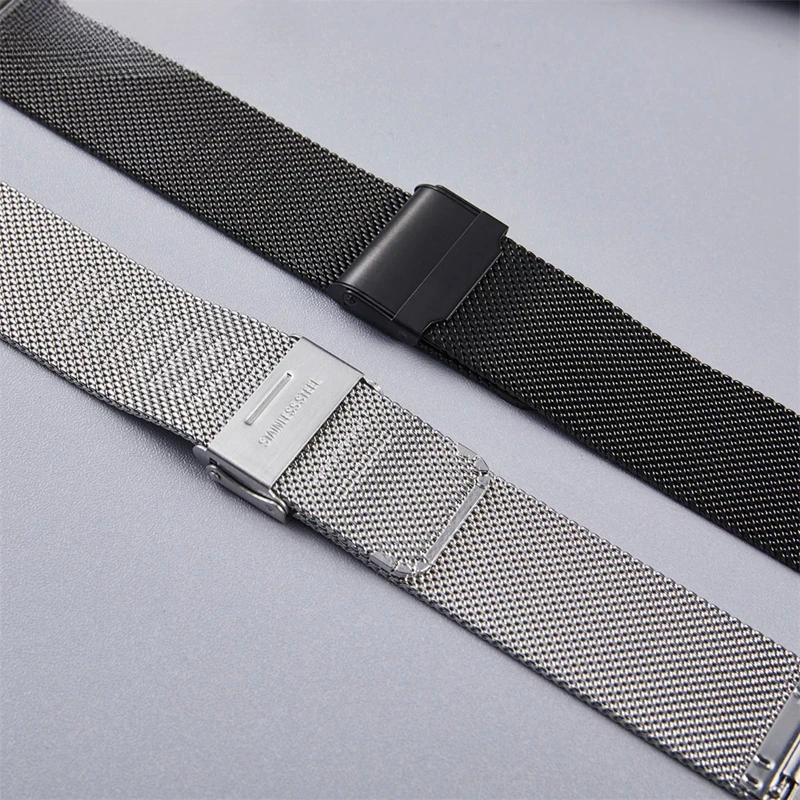 16mm18mm20mm Replacement Stainless Steel Watchband Accessories Quick Release Mesh Stainless Steel Watch Band Bracelet