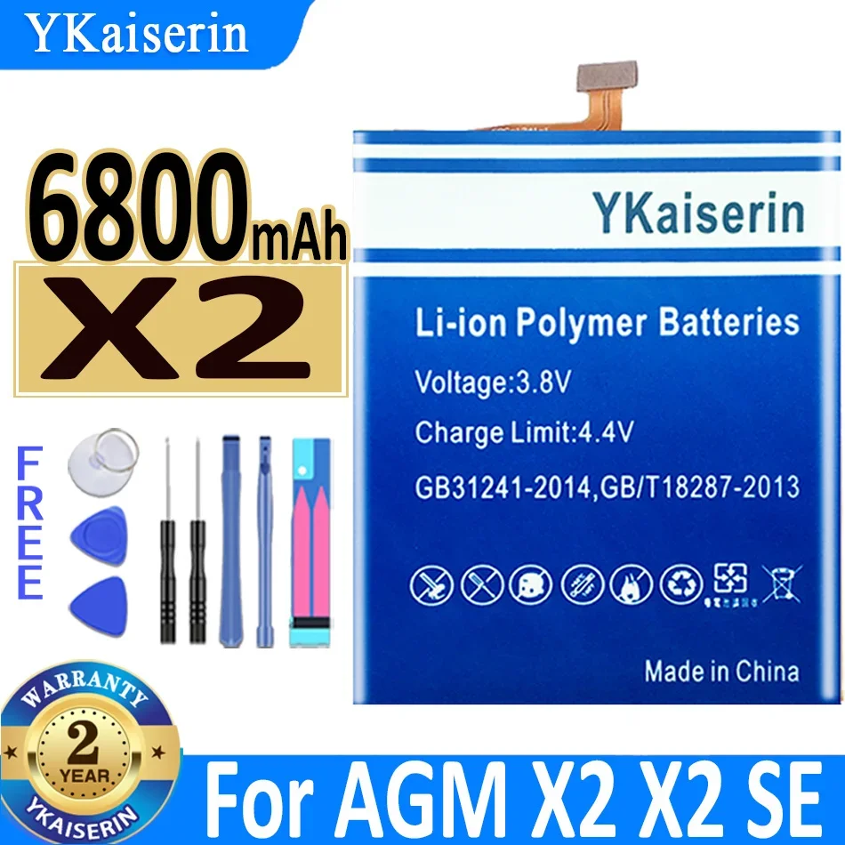 

Аккумулятор ykaisin X 2 6800 мАч для AGM X2 X2 SE X2SE аккумулятор + Бесплатные инструменты