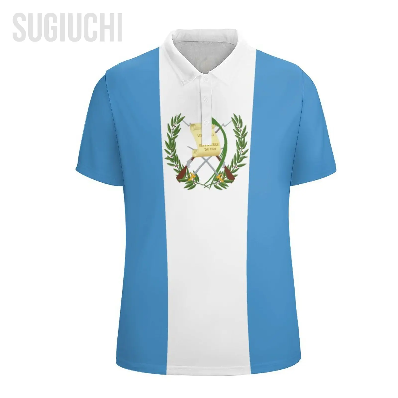 Unisex Polo Shirt Guatemala Flag 3D Print Man Polo Fashion Clothing Tracksuits Short Sleeves