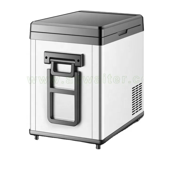 

Portable Freezer Refrigerator With Pull Rod 12v Dc Mini Fridge Plastic White Compressor R134a -18C For Camping High Quality 50L
