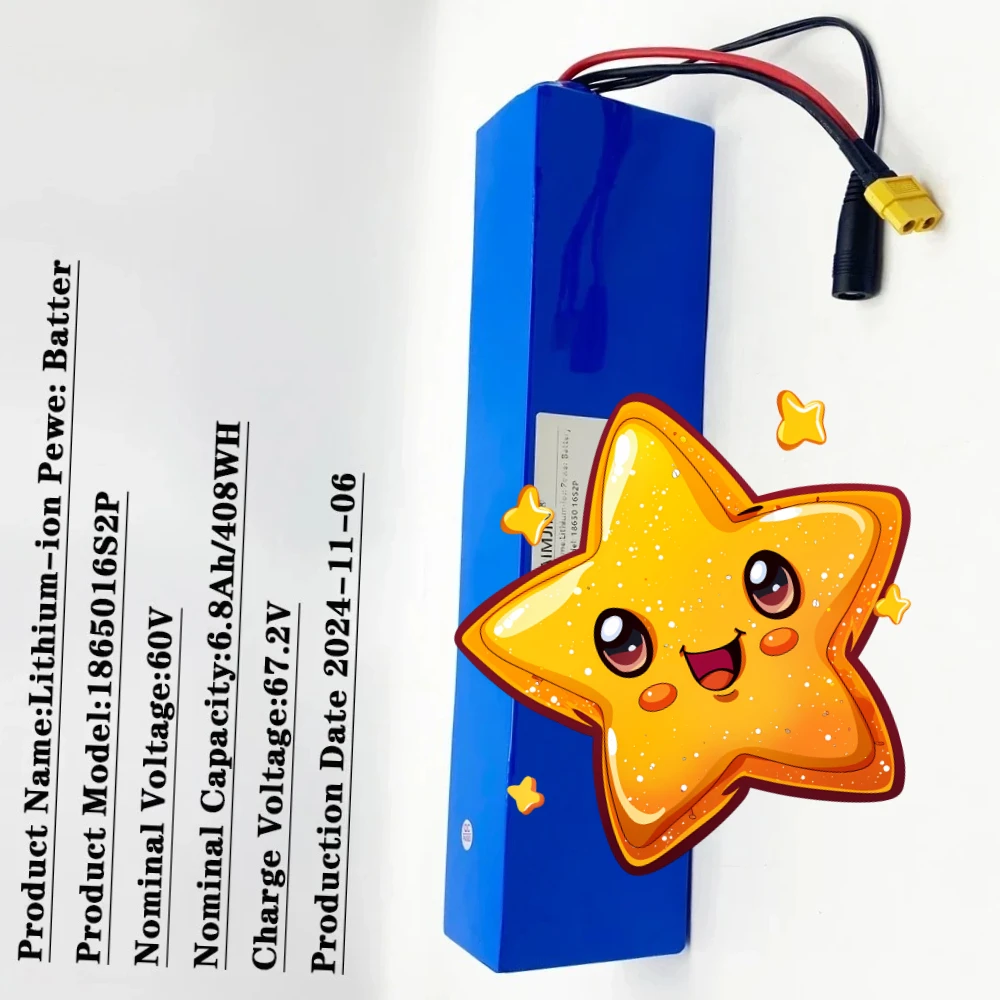 

for electric scooter refitting high-capacity mountain bike battery 60v 6800mAh lithium 16S2P battery pack is