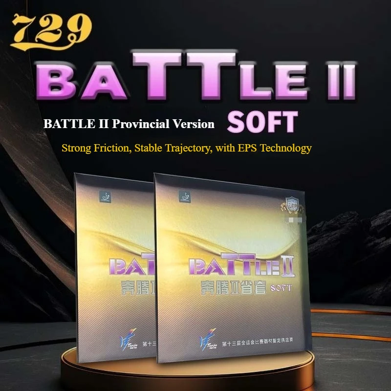 729 Friendship BATTLE 2 Provincial Soft Table Tennis Rubber Pips-in 37° Professional Ping Pong Rubber with Sponge for Backhand