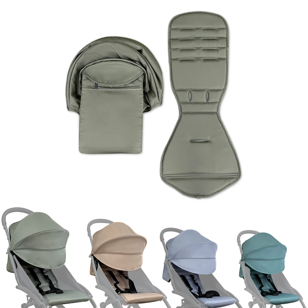 New 175 Cover Seat Cushion Compatible With Babyzen yoyo Cover Seat Mattress With Back Zipper Pocket Stroller Accessories