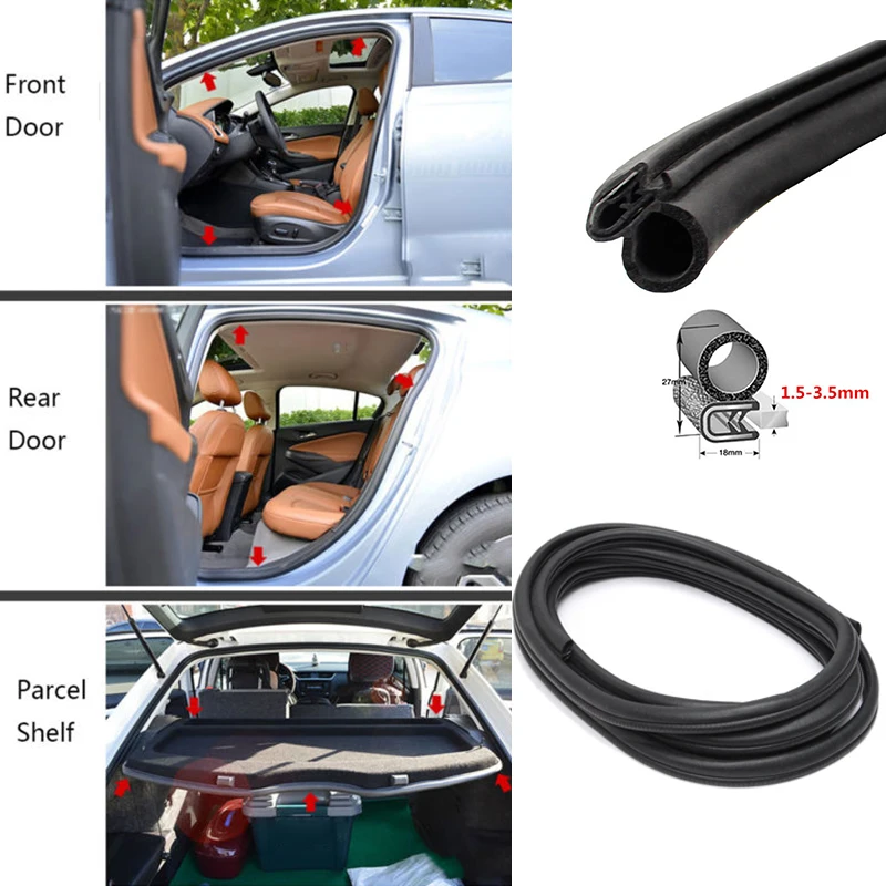 

5M Rubber Seal Car Door Trunk Lip Edge Protector Strip Waterproof Anti-Noise high quality suitable for most cars around doors