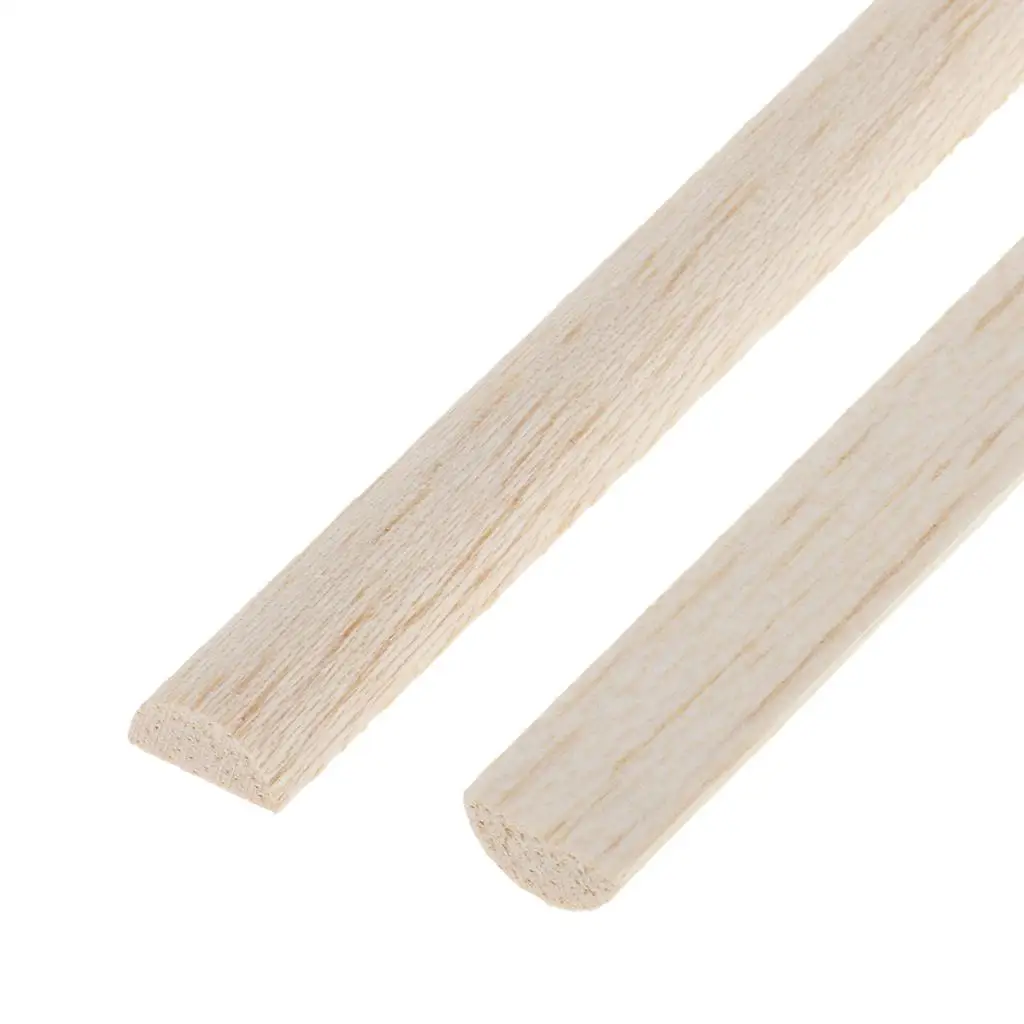 10 Pieces Wood Unfinished Wood Craft Semi-circle Stick Dowel Rod 11mm