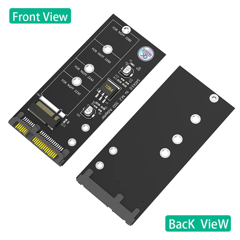 M.2 NGFF SSD to SATA 3 3.0 Adapter Card Converter B B&M Key for 2230 2242 2260 2280 M.2 SATA Protocol Solid State Disk Drive SSD