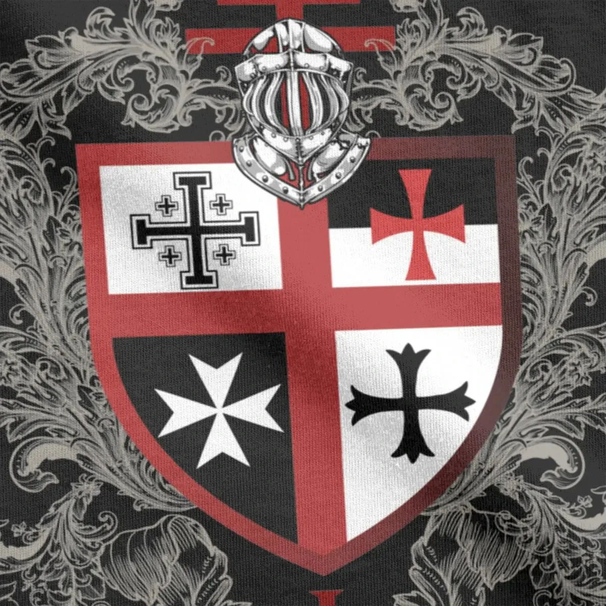 Knights Templar Cross Shield T Shirt Men Women Cotton Novelty T-Shirt Round Collar Tee Shirt Short Sleeve Tops Plus Size