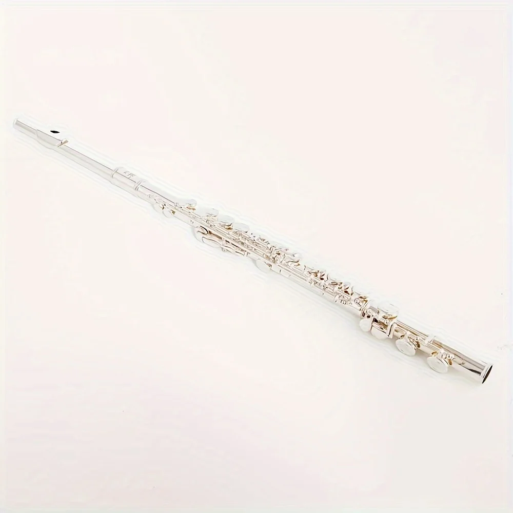 JYFL-2000S Flute Instrument Special White Copper Silvery Plated C Tone 16-Key Closed Cell Professional Flute Instrument Imported