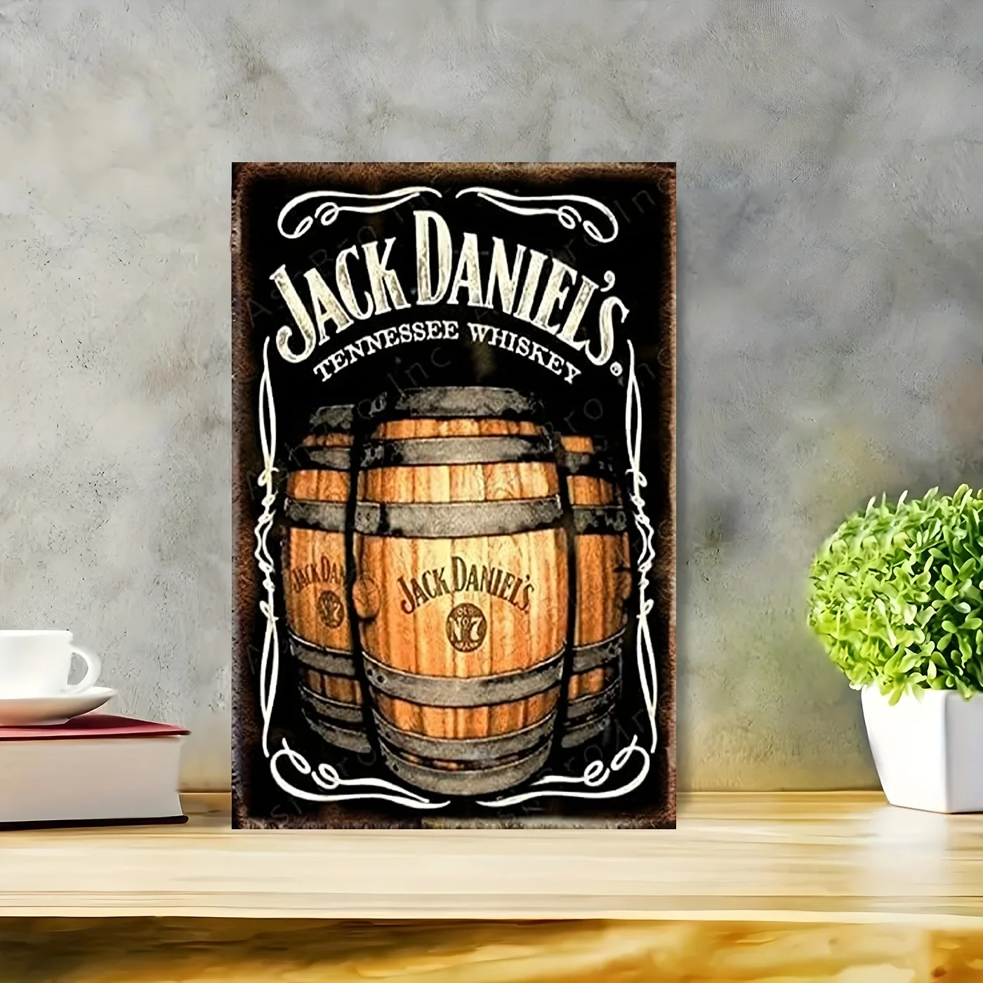 Señal Metálica 2D Retro Bebidas Espirituosas, Decoración Original para Sala de Ocio y Zonas de Reunión