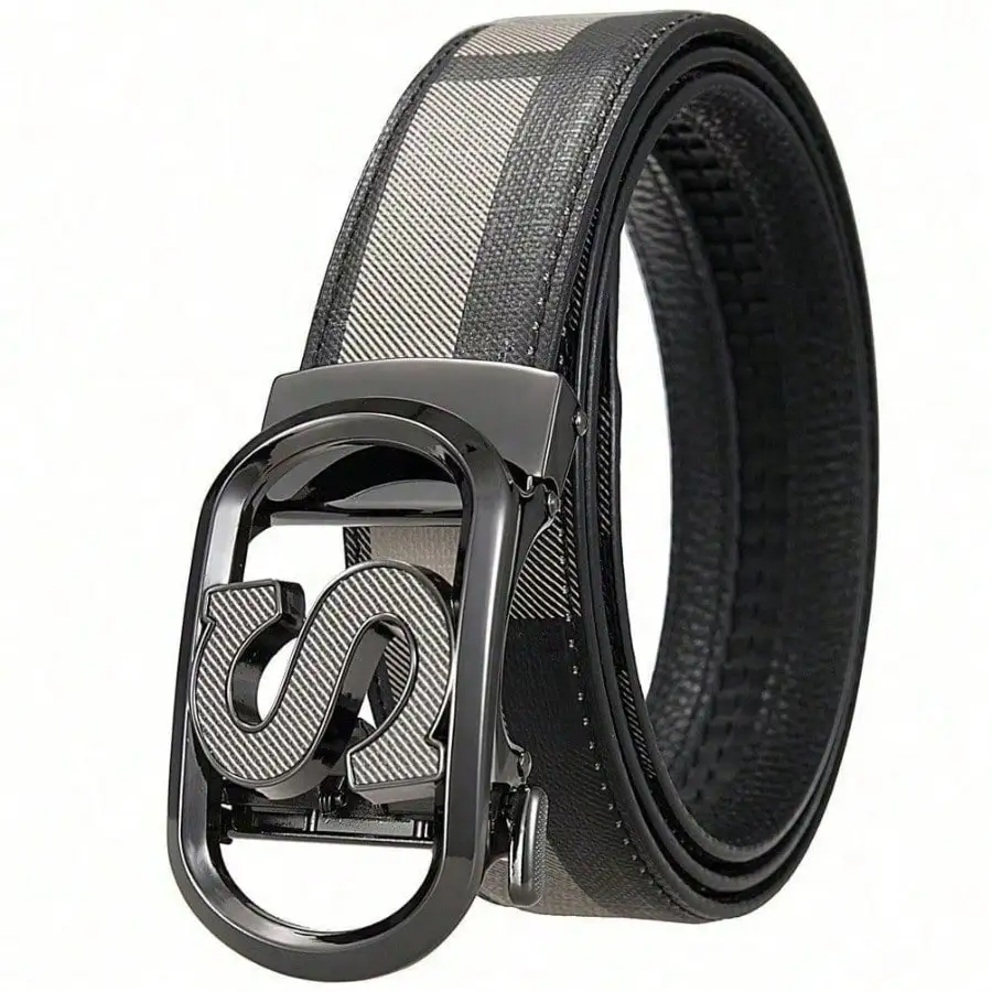 

Multicolored Printing Leather Fashion Luxury Genuine Leather Ratchet Belt For Men - Micro Adjustable - Premium Automatic M Buckle - Durable & Versatile - Perfect For Young Professionals & Everyday Wear