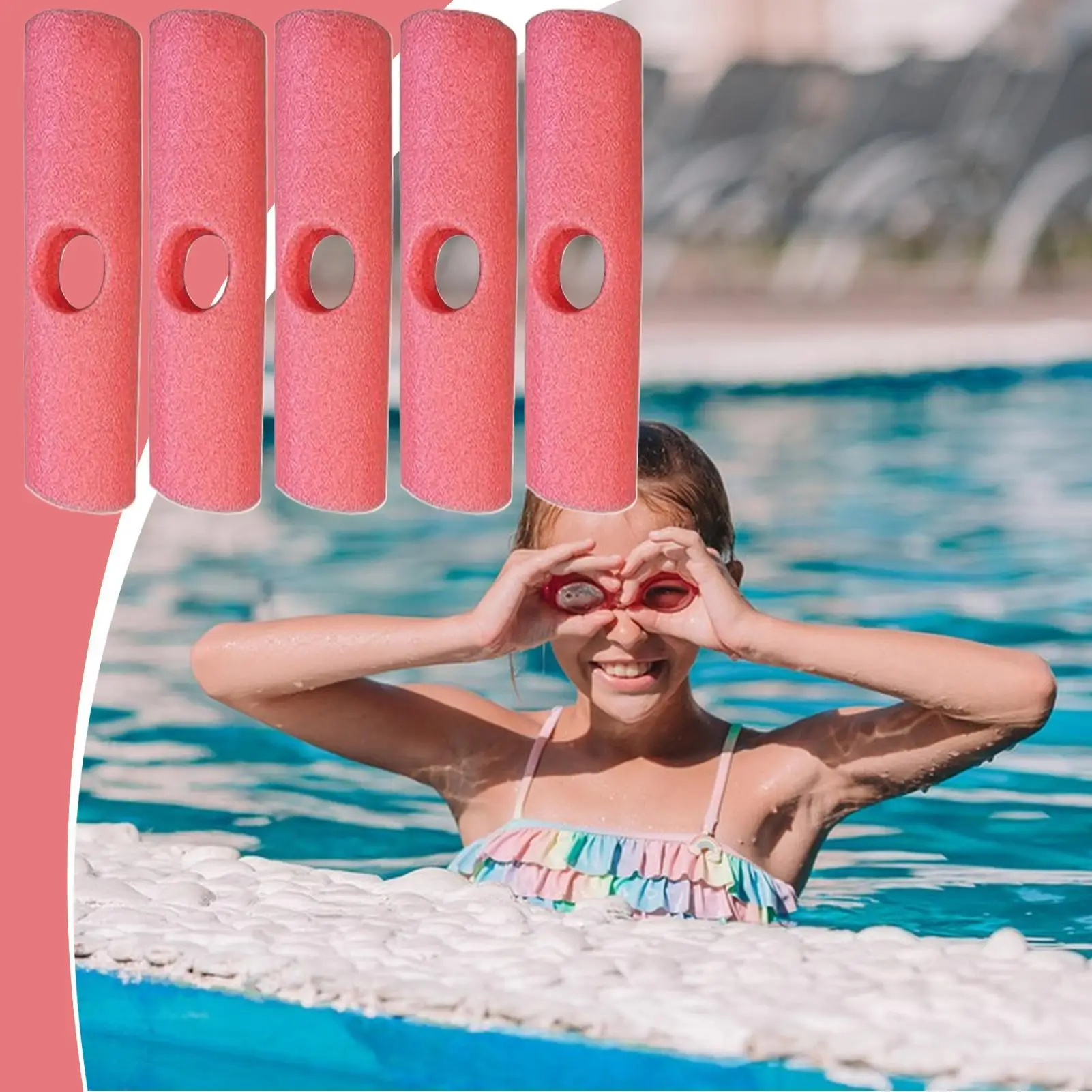 Conector flutuante de macarrão de natação, 5 peças, adaptador de pólo de piscina, brinquedos esportivos e de lazer, acessório para família, jovens, adolescentes, meninos