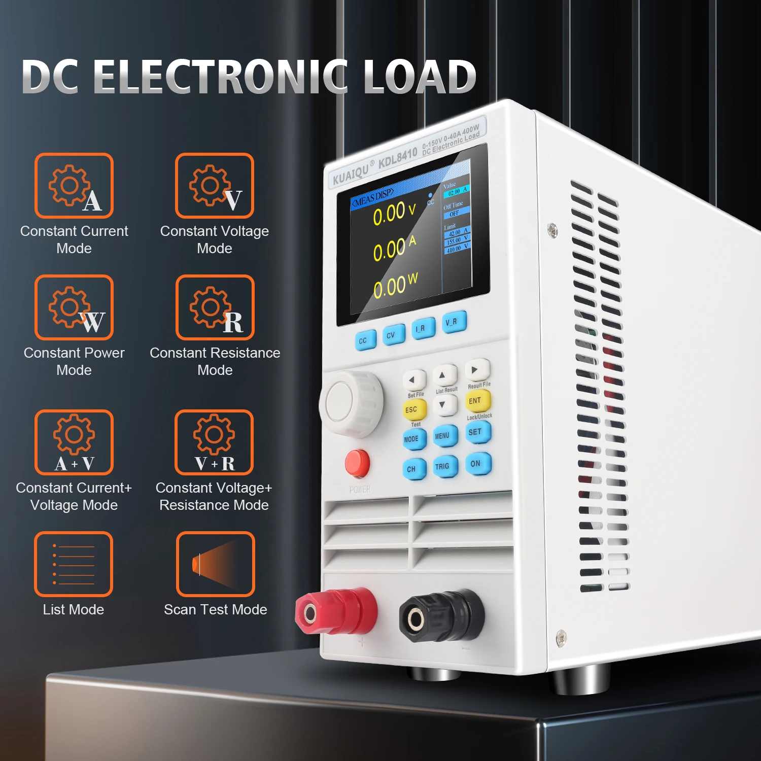 KAIQU KDL8410 Carga Eletrônica DC Programável 150V 40A 400W Testador de Bateria KDL8420 20A Ferramentas de Reparo CC CV CR CP CC + CV CR + CV