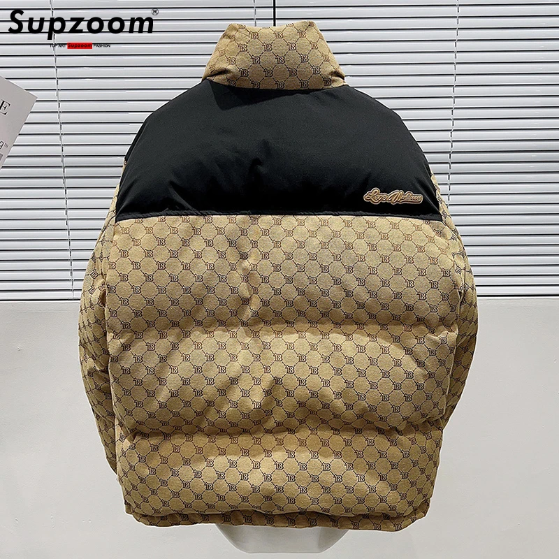 Supzoom 2022 Neue Ankunft Top Mode Herbst Und Winter Große Patchwork Stickerei Buchstaben Warme Mantel Casual Unten Jacke Männer