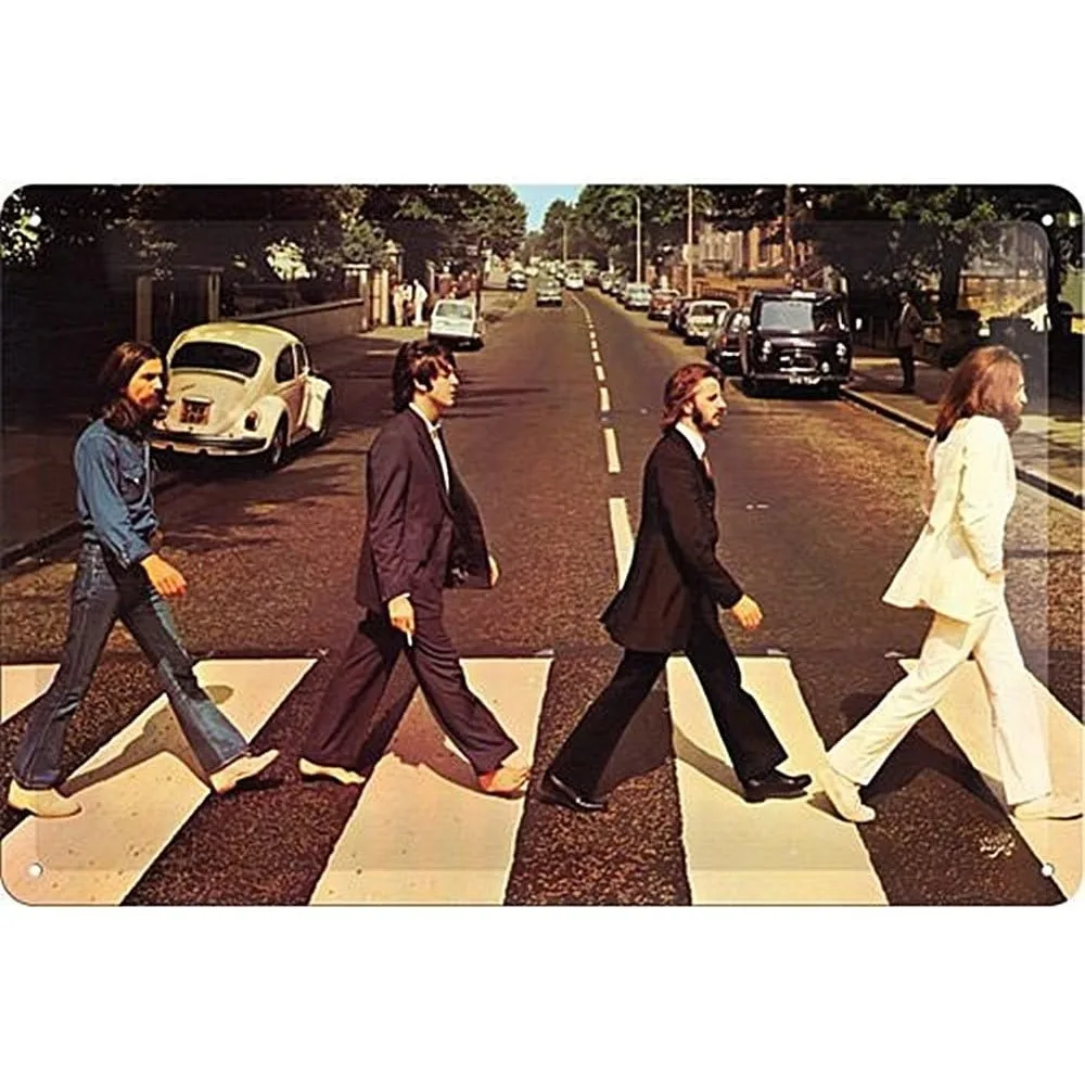 The Beatles Abbey Road Retro Tin Sign Vintage Metal Wall Art Decor Gift for Fans