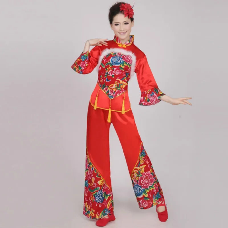 

traditional chinese folk dance costume for woman national costumes fan dancing dances clothes yangko dress women yangge clothing