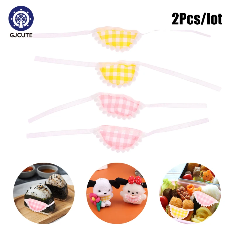 2Pcs Bento Decoration Tool Mini Bibs Lunch Bento Box Decor Dollhouse Miniature Baby Apron Model Doll Decor Toy