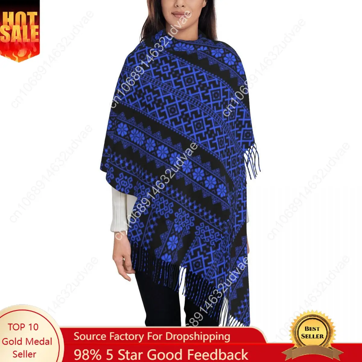 

Ukrainian Bright Scarf Womens Mens Winter Fall Warm Scarves Shawls Wraps Personalized Soft Cozy Knitted Fleece Windproof Cape
