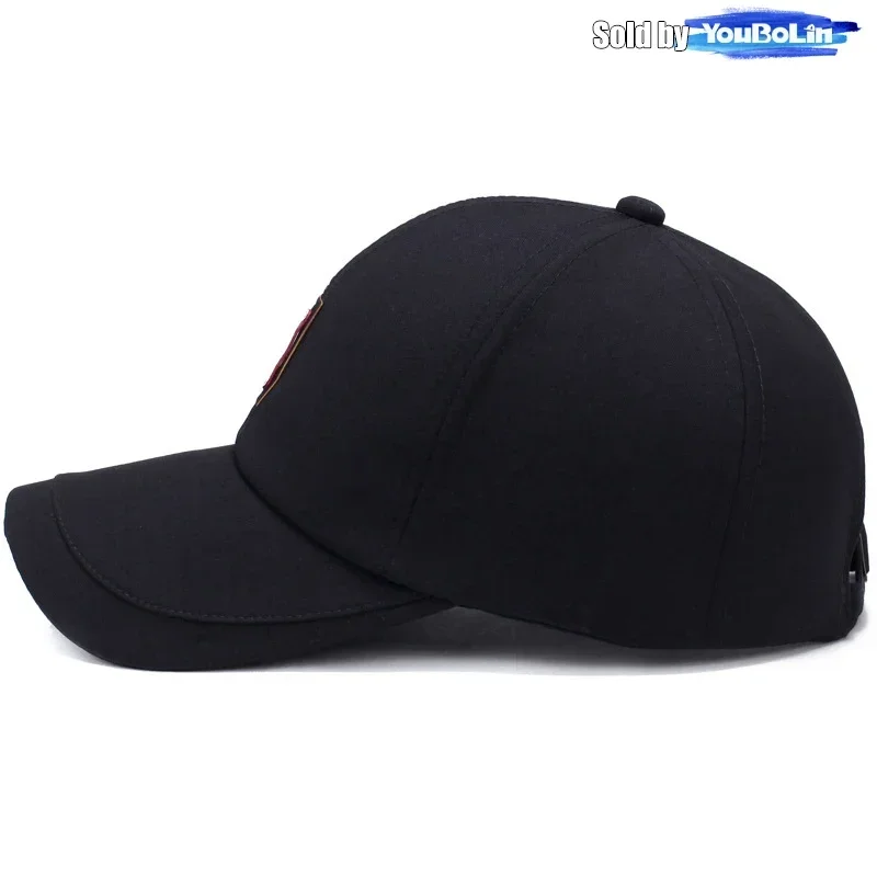 Spring and Summer New Clothing Cloth Baseball Cap Leisure Middle-Aged Sun Hat Splicing Brim Old Man Hat