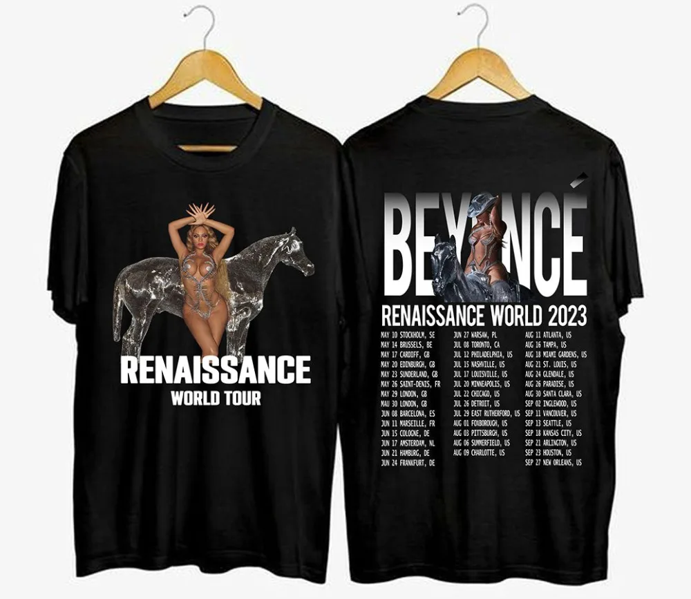 Beyonce Renaissance World Tour 2023 New Album Concert Music T-Shirt S5XL Black