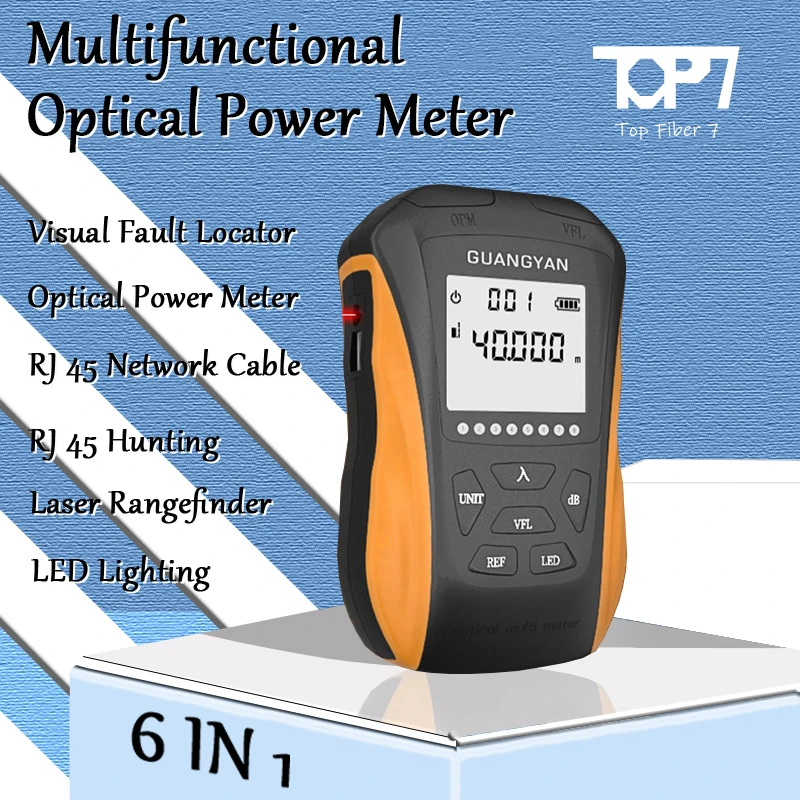 

New 6 in 1 Optical Power Meter High Precision Rechargeable G8 Visual Fault Locator Network Cable Test Line Finder