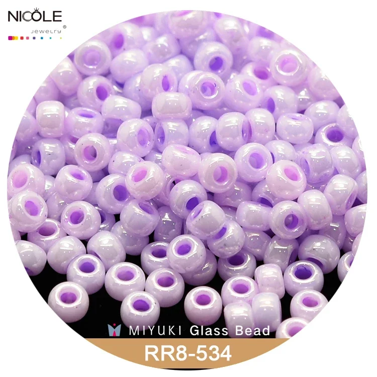 Miyuki Round Beads 3mm 8/0  Ceylon Inside Dyed Series Japanese Seed Bead for Necklace Earring Bracelet Jewelry Making