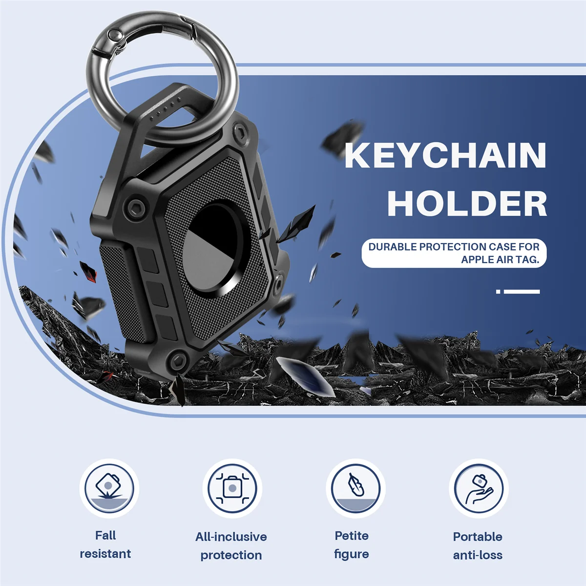 

A98T2 Pack Чехол-держатель для ключей для Airtags, для багажа, ключей, сумок, ошейника для собак