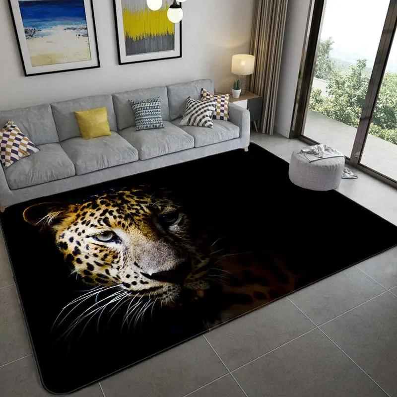 Grassland Cheetah Animal Print Carpet Living Room Rug Bathroom Kitchen Bedroom Anti-slip Floor Mat Home Hallway Balcony Doormat