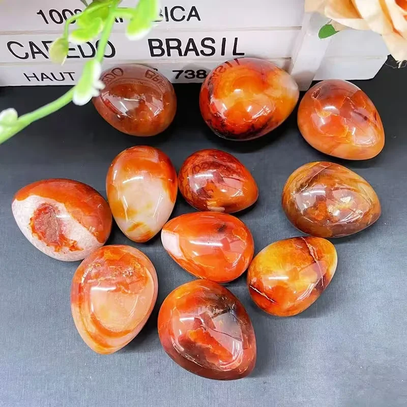 

1 natural high-quality red agate egg, a leisure crystal suitable for home and office desk accessories, is the best choice for ho