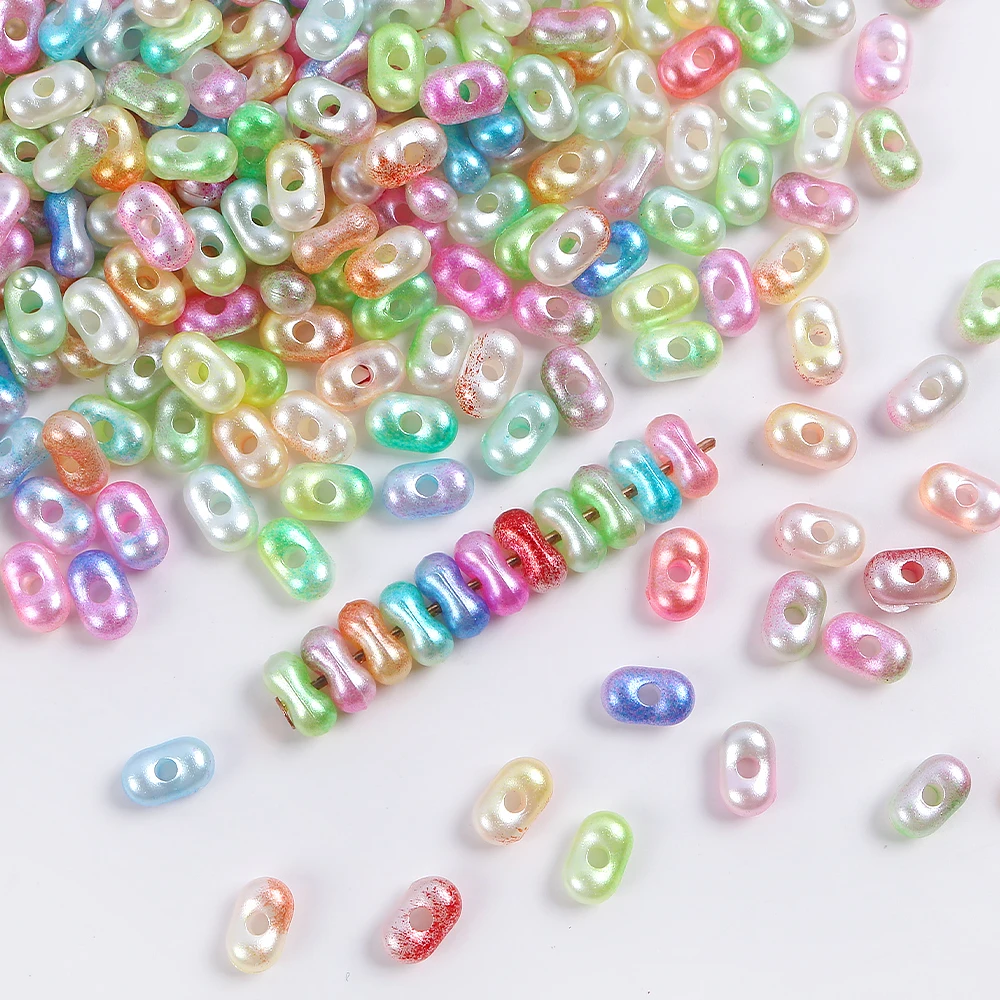 10g Acrylic Pearl Color Seed Beads Multi Color Peanut Loose Spacer Beads DIY Earring Necklace Bracelets Jewelry Making Findings