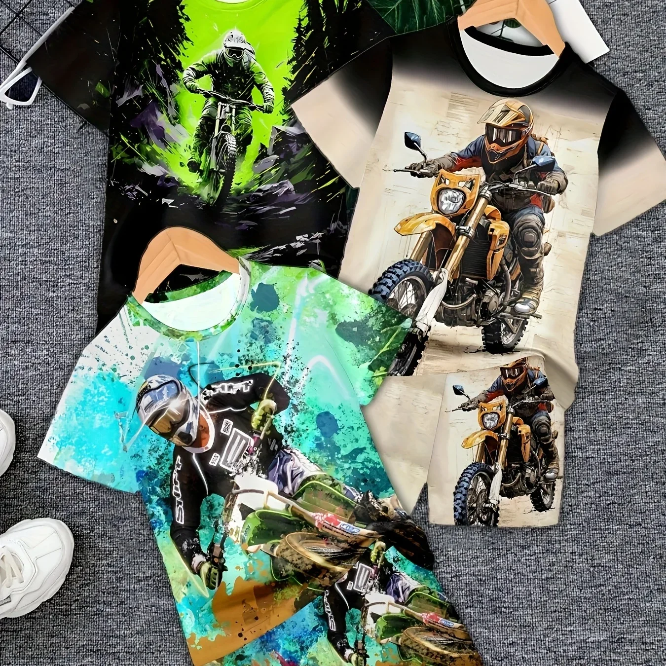 

Flying Over Slopes and Obstacles! Men's and Women's Off-road 3D Printed Short Sleeves, Wear Speed and Passion on Your Body