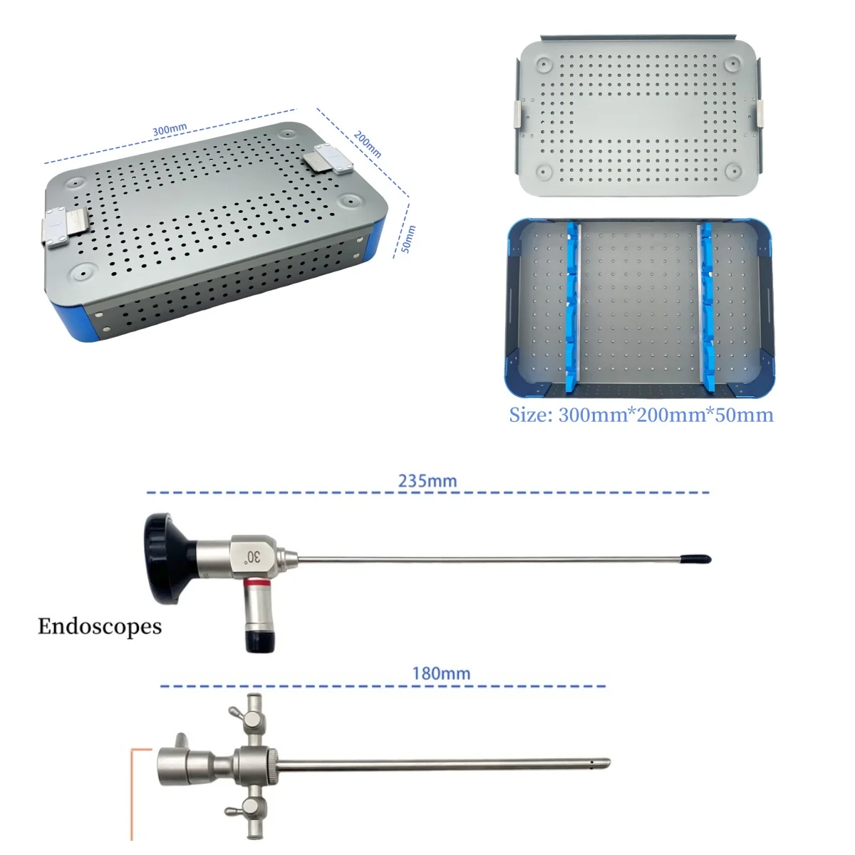 صندوق تعقيم منظار المفصل من الألومنيوم - درجة طبية، مقاومة للصدمات وقابلة للتعقيم