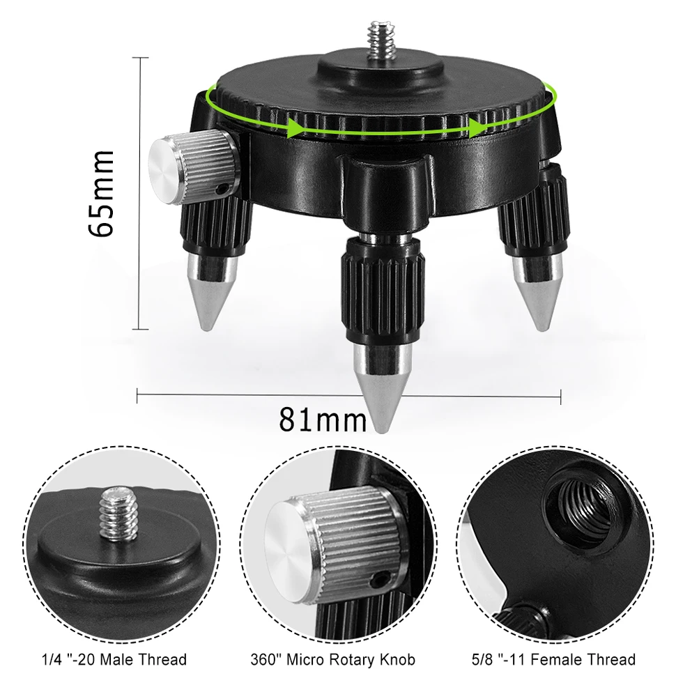 CLUBIONA 360 Adjustable Swivel Base Tripod Adapter for 1/4\