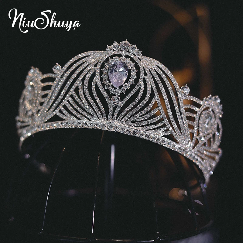 

NiuShuya Euroepan Luxury Queen Bridal Tiaras Crown Rhinestone Pageant Diadem Royal Headband Wedding Hair Accessories