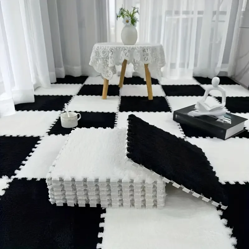 

10 шт., мягкий плюшевый массажный коврик из ЭВА, блокирующая напольная плитка, противоскользящая подушка, коврик для массажа ног, домашний спа-салон, расслабление