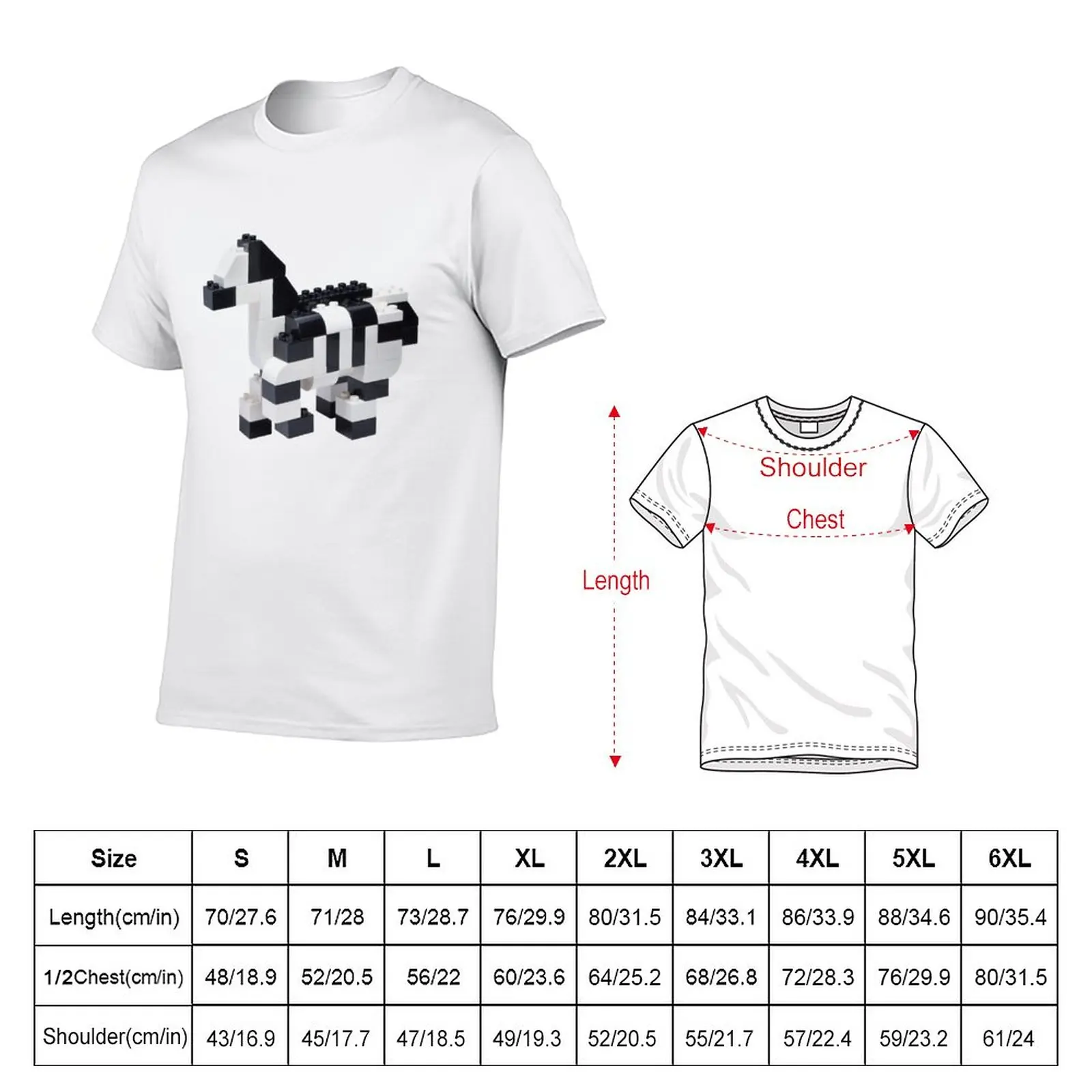 Zebra Big Brick Build T-Shirt plain t-shirt tees mens big and tall t shirts