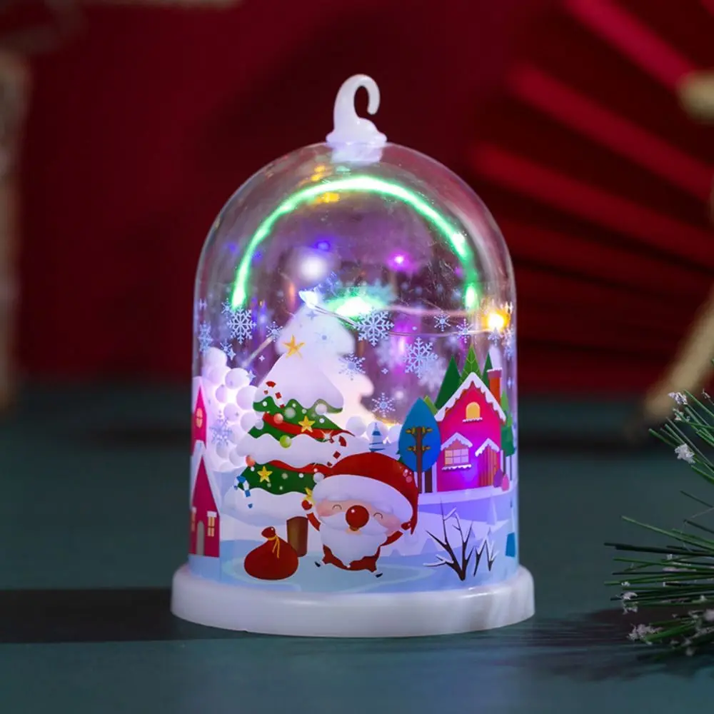 Luminous Christmas Snow Globes Lamp Diy Craft Glowing Xmas Decoration Night Light Atmosphere Christmas Tree