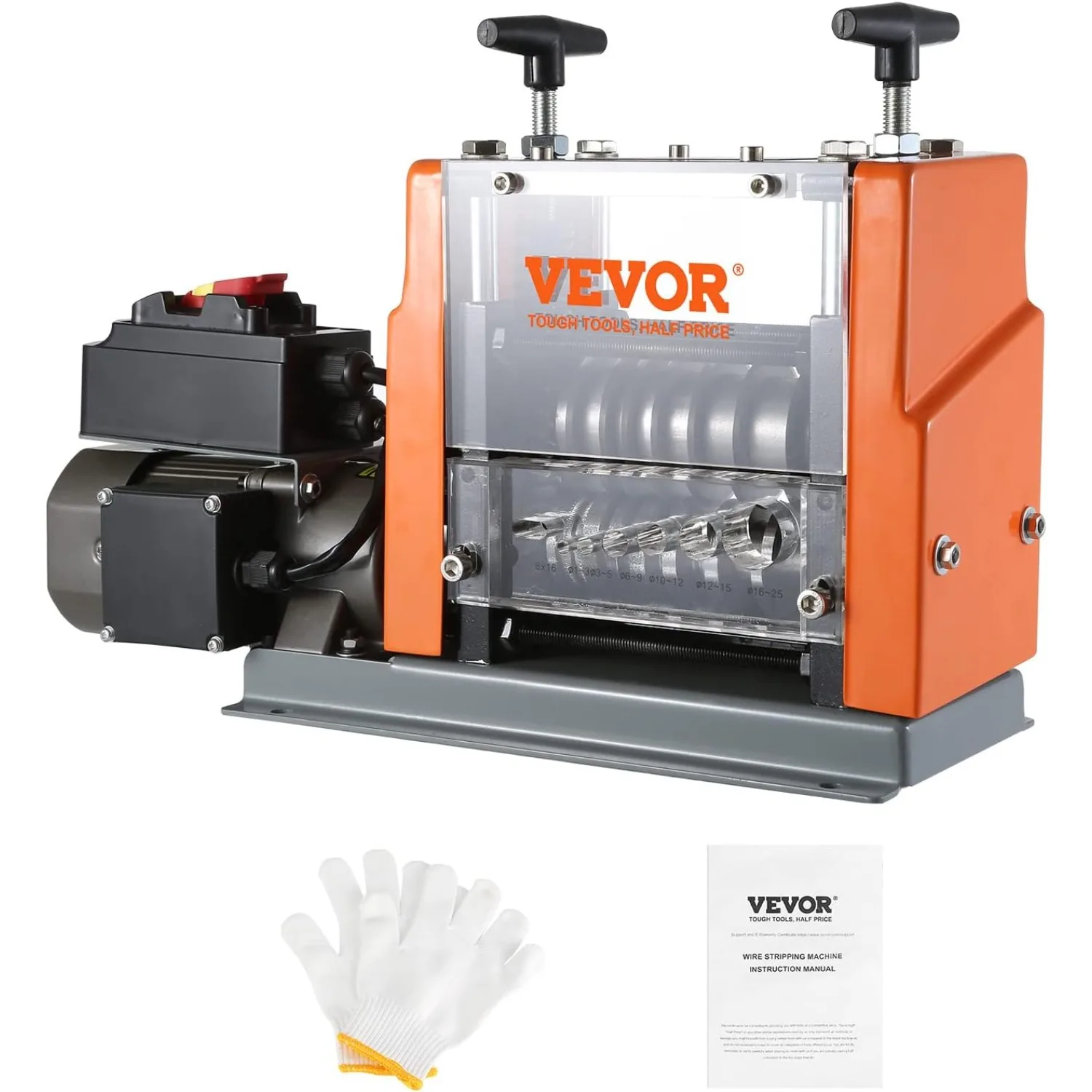 VEVOR Electric Wire Stripping Machine, 0.06''-0.98'' Automatic Wire Stripper Machine, 60 W, Wire Stripper with Visible Stripping