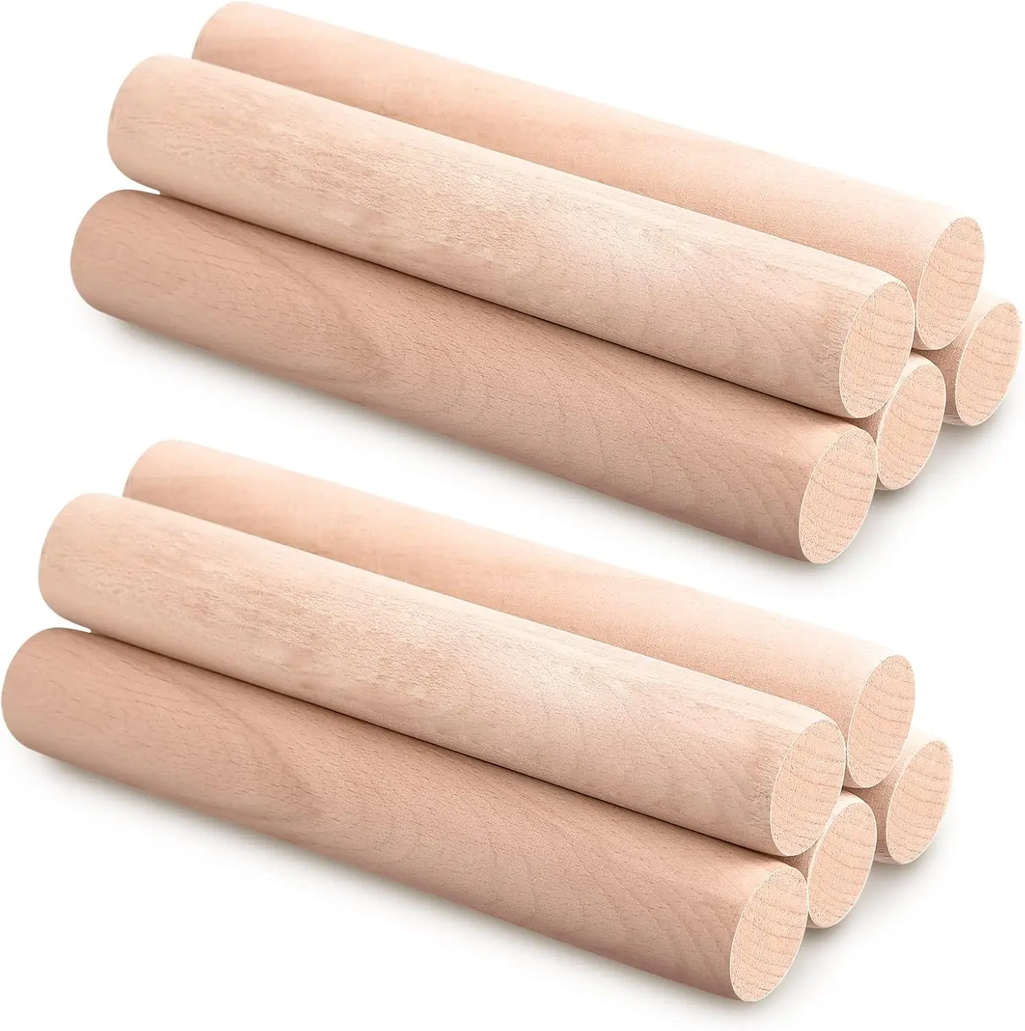 

10 Pieces Small Wooden Rolling Pin for Dumpling Dough, Fondant, Pasta, Pastry, Cookies, Pizza, Pie - 6.3 Inch Cylinder Style