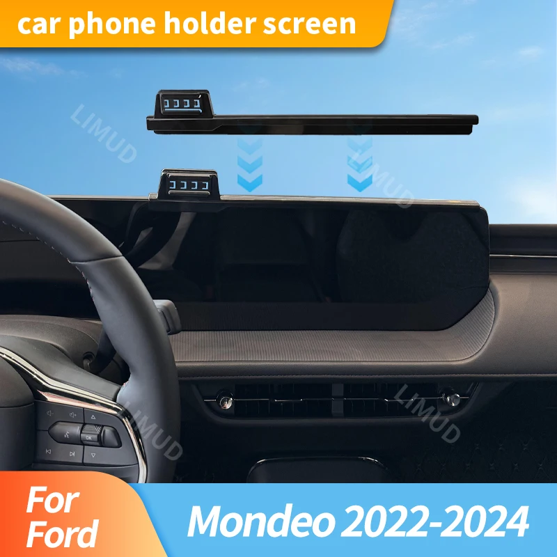 

For Ford Mondeo 2022-2024 27-Inch Screen Navigation Bracket Car Interior Accessories Car Screen Base Fixed Gravity Phone Holder