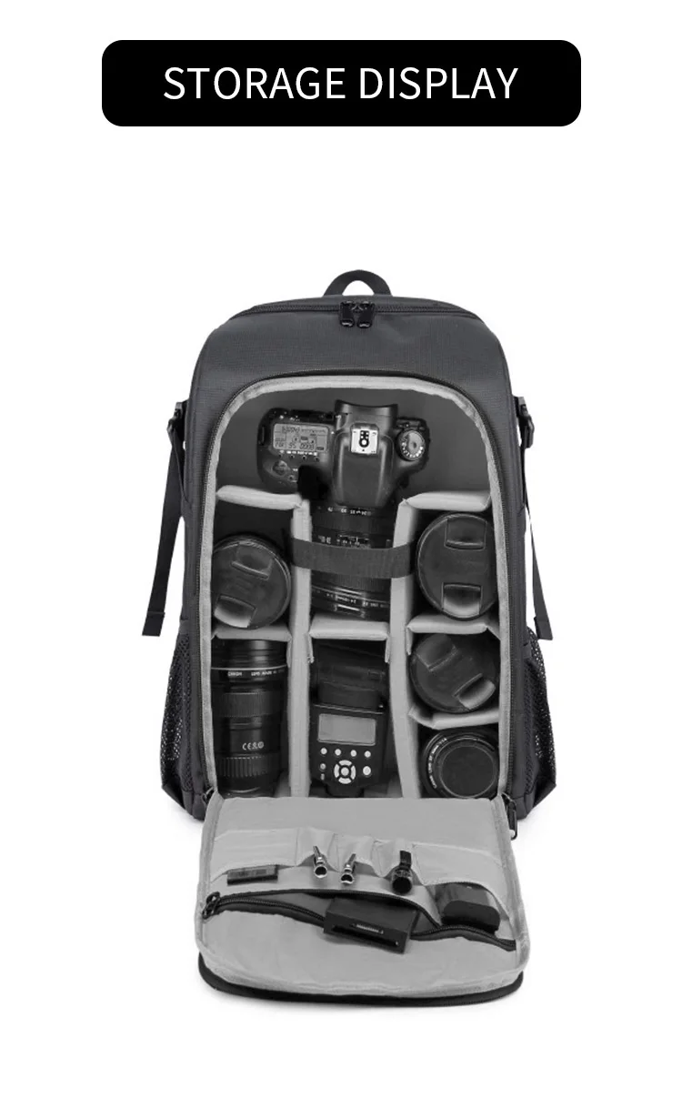 DSLR-Kameratasche, Wasserdicht, Verstellbarer Schultergurt, Robuster Reise-Fotografie-Rucksack, Geeignet für Outdoor-Aktivitäten – Detail 2