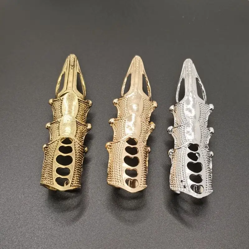 أزياء الشرير الصخرة التمرير المشترك درع المفاصل المعدنية كامل فنجر مخلب خواتم للجنسين هالوين قابل للتعديل حلقة اكسسوارات الحفلات #2