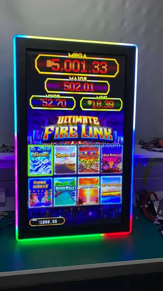 

3M Vertical Game Display Fusion IGS Bally Firelink Gaming Touch Screen Monitor with LED Bar