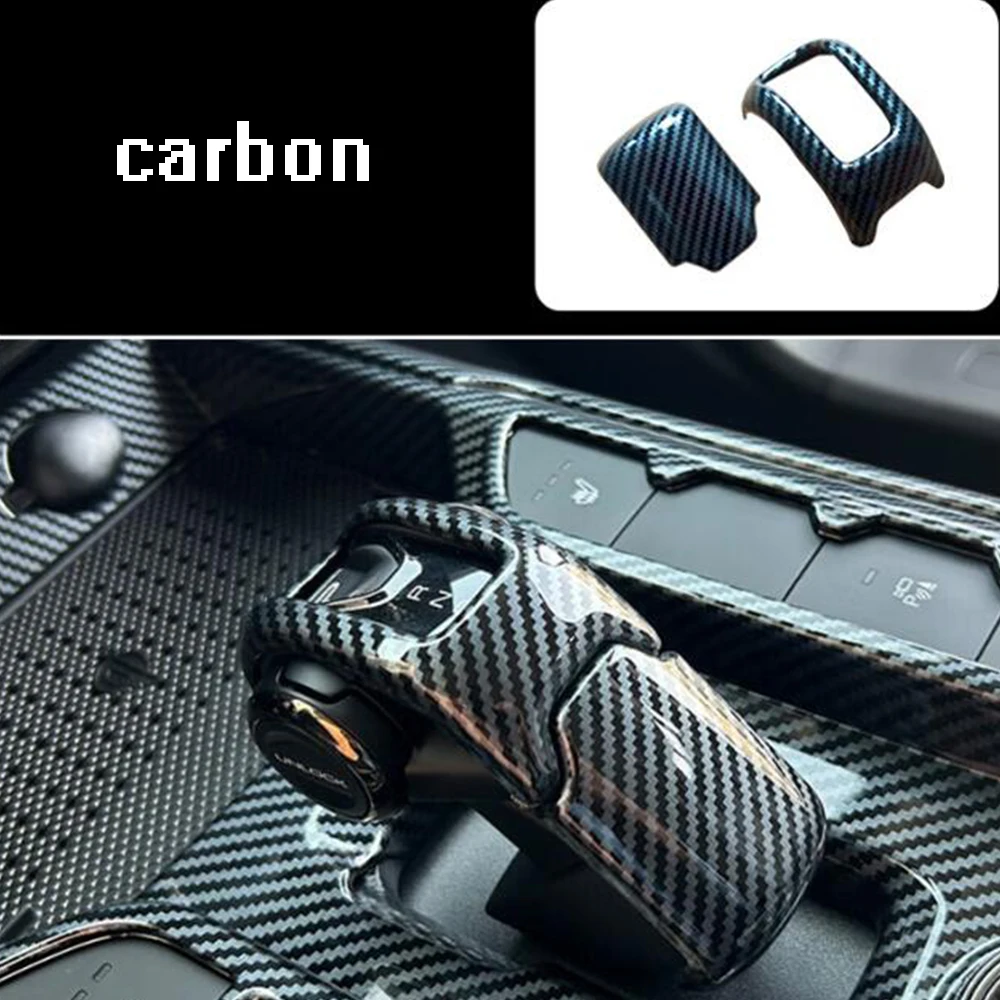 

For Great Wall Haval H9 2nd 2024 2025 ABS Carbon black Car Gear Shift Knob Switch Button Handle Decor Sticker Cover Accessories