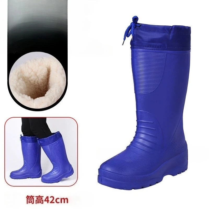 Men's Women's High-End Rain Boots Closed Rainproof and Waterproof Short and Mid.Calf Length Non-Slip Drawstring Rubber Boots view 3