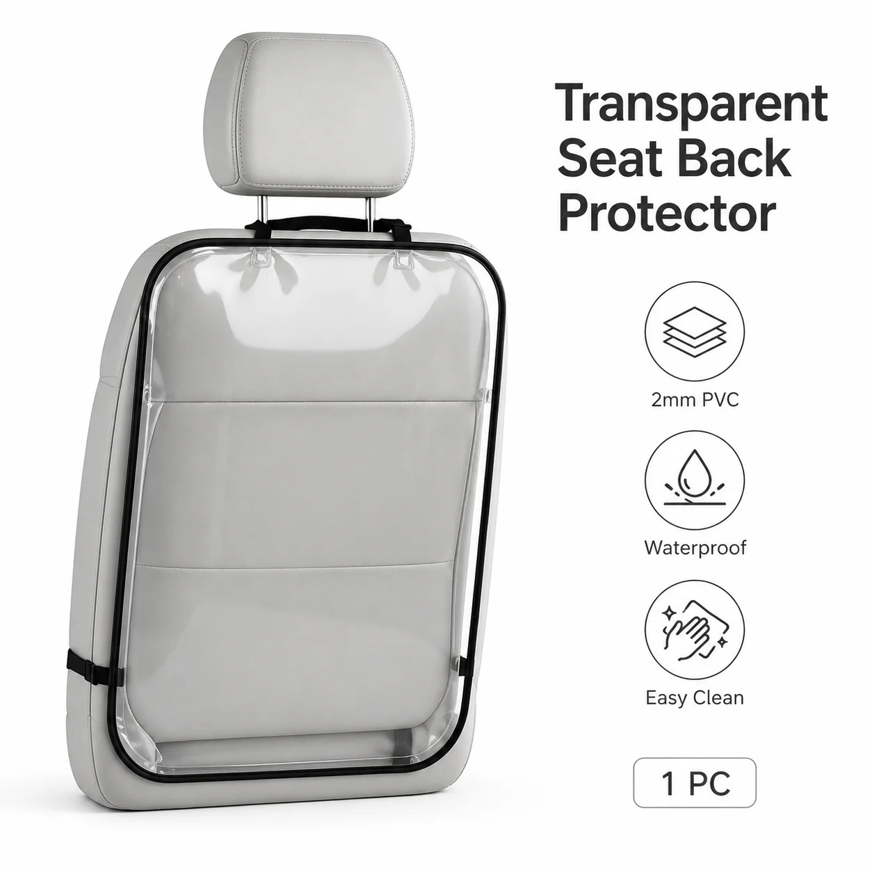 Transparante autostoel rugleuningbeschermer 2mm waterdicht kinder anti-trapschade beschermer makkelijk schoon te maken auto-interieur beschermingsmat